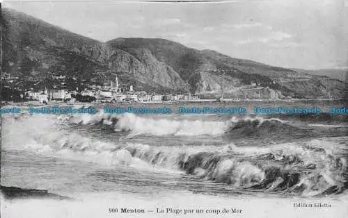 R086075 Menton. Der Strand am Meer. Weste