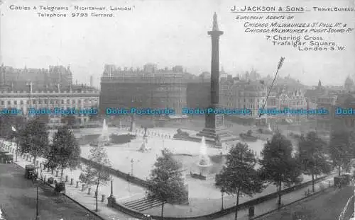 R087280 Kabel und Telegramme rechts London. J. Jackson. Charing Cross. Trafal