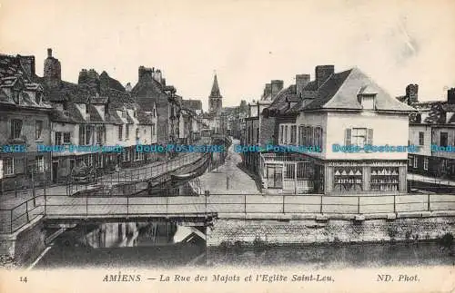 R086693 Amiens. Die Rue des Majots und die Kirche Saint Leu. ND Foto