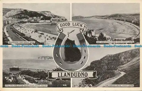 R086219 Viel Glück aus Llandudno. Multi-View. 1951