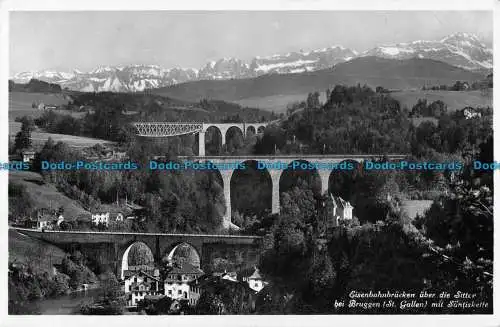 R087393 Eisenbahnbrucken uber die Sitter bei der Bruggen St. Gallen mit Santiske