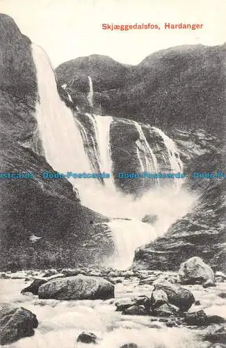 R087993 Skjaeggalsfos. Hardanger. Norge 53. C.A. Erichsen. Christiania