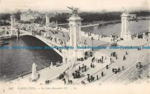 R086790 Paris. Die Alexander-III-Brücke. LL