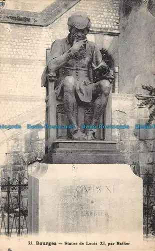 R086328 Bourges. Statue Ludwigs XI. von Baffier. O. Jacquet