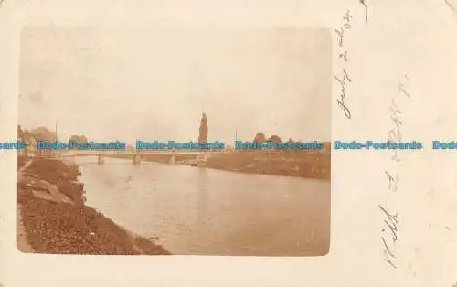 R086827 Unbekannter Ort. Brücke. Alte Fotografie. Paget Prize selbsttonend. 1904