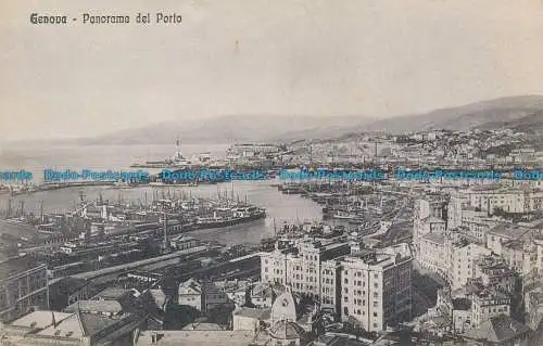 R087522 Genua. Panorama auf den Hafen. F. Cali