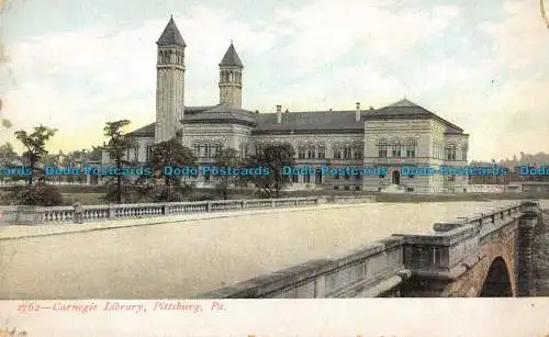 R086894 Carnegie Library. Pittsburgh. Pa. Souvenir Postkarte