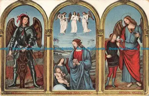 R087556 Perugino. Madonna und Kind. Nationalgalerie. Misch and Stocks The Grea