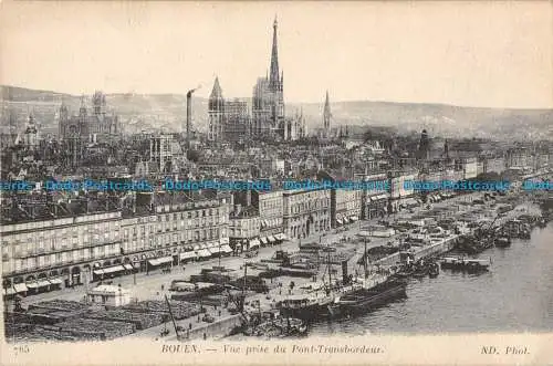 R088190 Rouen. Aufnahmeansicht der Fährbrücke. ND Foto. Imp. Foto. Neurdein