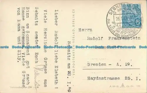 R088205 alte Postkarte. Rosen. 1959