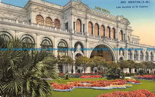 R087655 Menton. Die Gärten und das Casino. Photochromie A.D.I. A