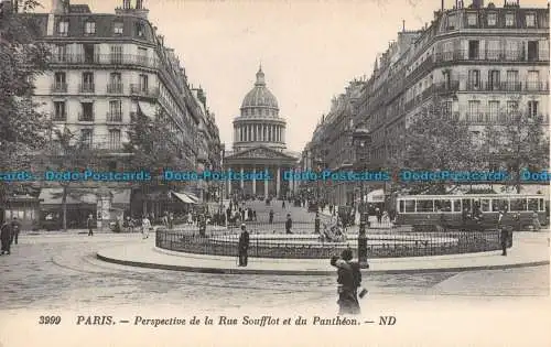 R087662 Paris. Aussicht auf die Rue Soufflot und das Pantheon. ND. Levy und Neurde