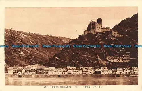 R087698 St. Goarshausen mit Burg Katz. Fotografieren. KTF