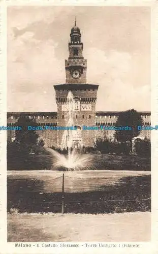 R087767 Mailand. Das Castello Sforzesco. Torre Umberto I. Spinnen. STA