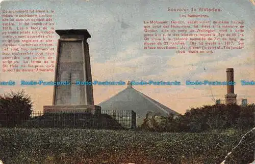 R087773 Souvenir aus Waterloo. Die Denkmäler. Wlo. 22