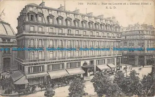 R088353 Paris. Rue du Louvre und Central Hotel. E.L.D. 1906