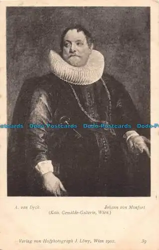 R087921 A. van Dyck. Johann von Monfort. Kais. Gemalde Gallerie. Wien. Hofphotog