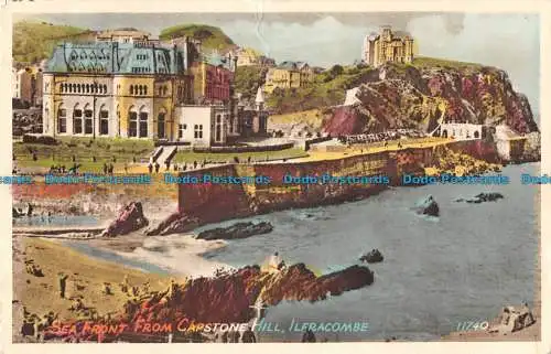 R088539 Strandpromenade von Capstone Hill. Ilfracombe. R.A. Postkarten. Das Siegel eines