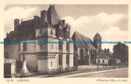 R089188 LL.34. Amboise. LHotel de Ville et le Mail. Photomechanik