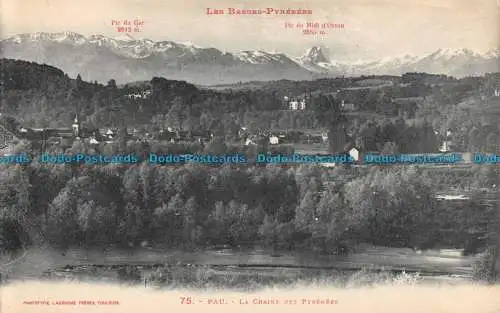 R089394 Les Basses Pyrenees. Pau. Die Pyrenäenkette. Fototypie Labouche Fr