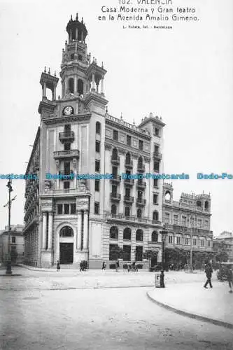 R089426 Valencia. Modernes Haus und großes Theater an der Avenida Amalio Gimeno. L. König