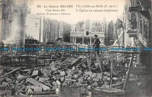 R089592 Der Krieg. Villers au Bois. Schraubstock Paris 391. Die Rutsche in Trümmern. Deschamps