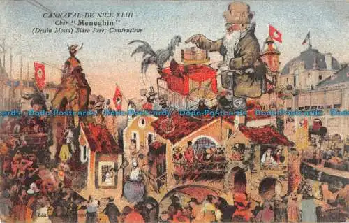 R089609 Karneval von Nizza XLIII. Char Meneghin. Zeichnung Mosa Sidro Pere. Aufbau