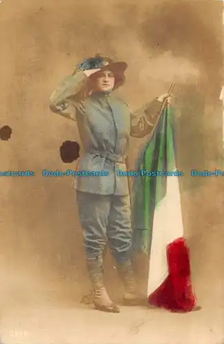 R089868 Frau. Italienische Flagge. Bill Hopkins Kollektion