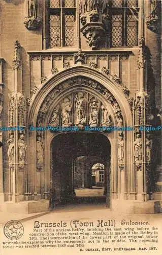 R089925 Brüssel. Rathaus. Eingang. E. Desaicx