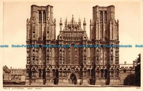 R108154 Wells Cathedral. Westfront. Photochrom. Nr. 3615