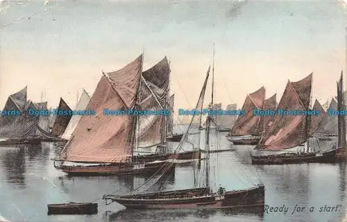 R108970 Bereit für den Start. Segelboote. Frith. 1904