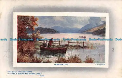 R109030 Coniston Lake. E. Langbügel. Tuck. Edelsteinöle. 1909