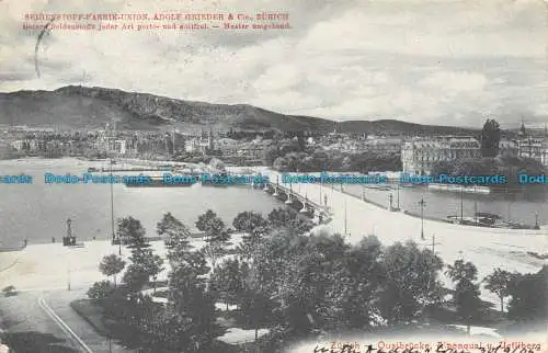 R109041 Zürich. Quaibrucke Alpenquai oder Uetliberg. Adolf Grieder. 1905