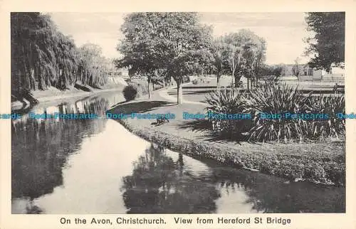 R120198 Auf dem Avon. Christchurch. Blick von der Hereford St. Bridge