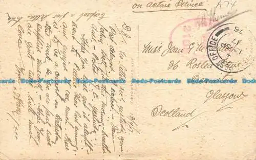 R127537 Alte Postkarte. See und Brücke. 1917