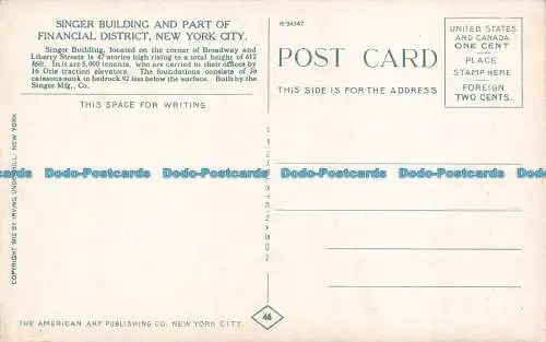 R130123 Sängergebäude und Hafen des Finanzviertels. New York City. H. Finkel