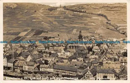 R129431 Rudesheim a. Rh. Blick auf Stadt und Jugendherberge. L.V. Rhein Main. H