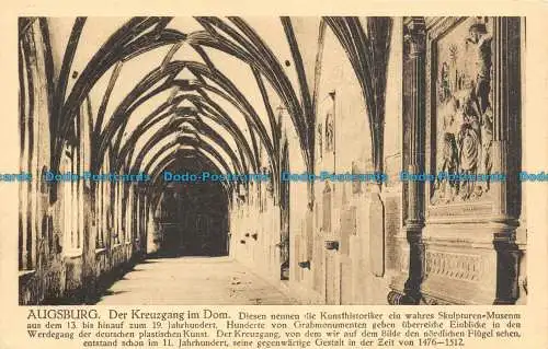 R128751 Augsburg. Der Kreuzgang im Dom. Theo. Junge