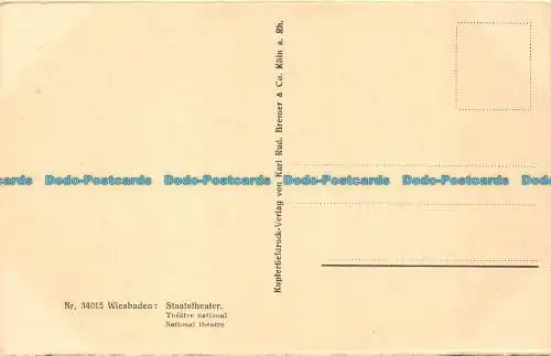 R129481 Wiesbaden. Staatstheater. Karl Rud Bremer. Nr. 34015