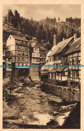 R129489 Montjoie Monschau. Alte Hauser an der Rur. Hermann Weiss