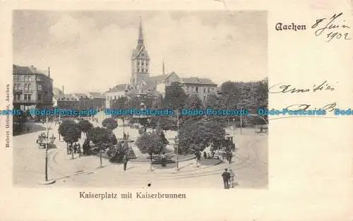 R128830 Aachen. Kaiserplatz mit Kaiserbrunnen. Hubert Grummer