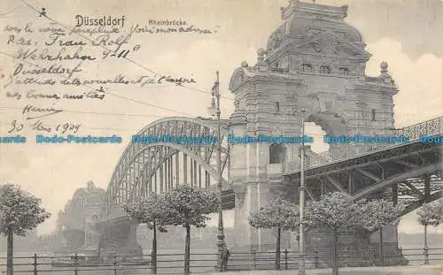 R128840 Düsseldorf. Rheinbrucke. 1909