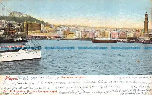 R127783 Neapel. Panorama vom Hafen. E. Ragozino. 1904. B. Hopkins