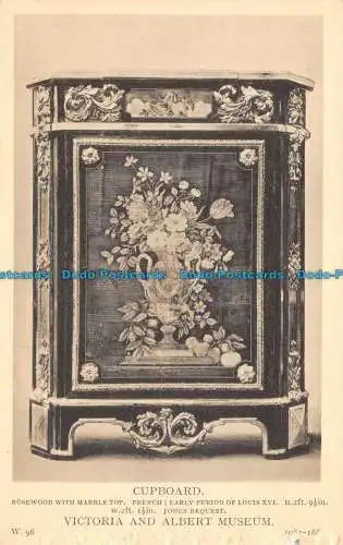 R130316 Postkarte. Schrank. Palisander mit Marmoroberteil. Victoria and Albert Museum