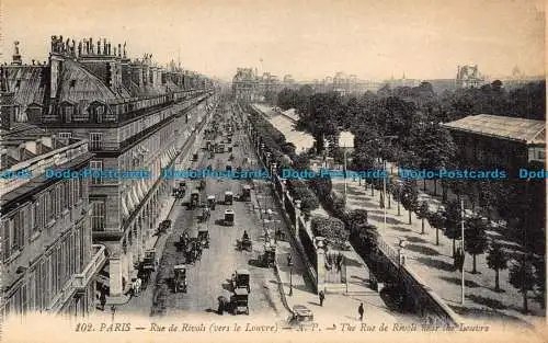 R131455 Paris. Die Rue de Rivoli in der Nähe des Louvre. A. Papeghin. Nr. 102