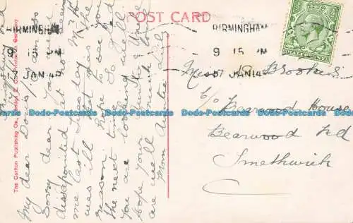 R131716 Alte Postkarte. Mädchen mit Blumen im Korb. Carlton. 1914