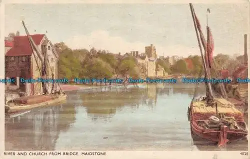 R131758 Fluss und Kirche von Brücke. Maidstone. Sweetman. Solograph. Nr. 4028