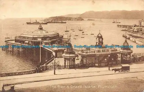 R131786 Der Pier und Drake Island. Plymouth. Philip. G. Jagd