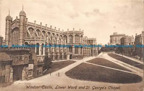 R130686 Windsor Castle. Lower Ward und St. Georges Chapel. Frith