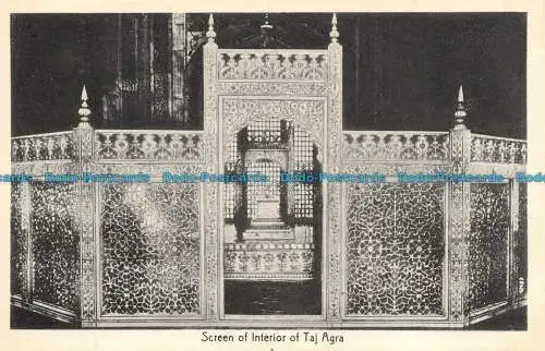 R131842 Bildschirm des Innenraums des Taj Agra. Lal Chand